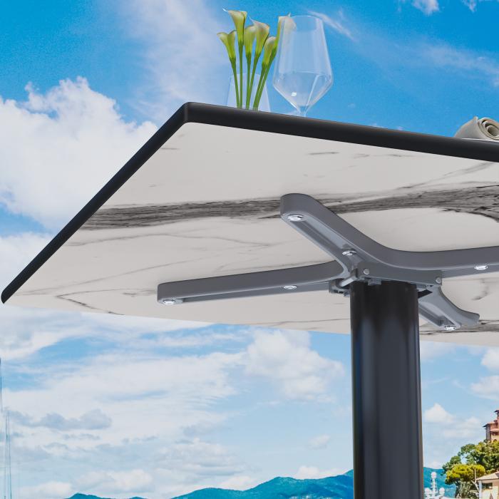CPBL | HPL Bistro Table | B:D:H 70 x 70 x 78 cm | Sort Marmor / Aluminium Sort | Sammenklappelig + ekstra vægt | Firkantet CPBL | HPL Bistro Table | B:D:H 70 x 70 x 78 cm | Sort Marmor / Aluminium Sort | Sammenklappelig + ekstra vægt | Firkantet