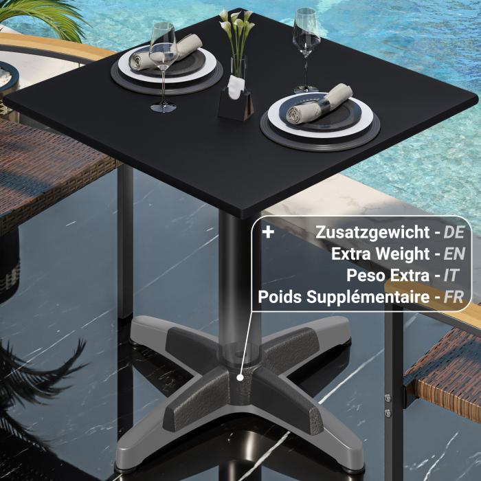 CPBL | HPL Bistro Table | B:D:H 70 x 70 x 78 cm | Sort / Aluminium | Sammenklappelig + ekstra vægt | Firkantet CPBL | HPL Bistro Table | B:D:H 70 x 70 x 78 cm | Sort / Aluminium | Sammenklappelig + ekstra vægt | Firkantet