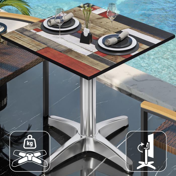 CPBL | HPL Bistro Table | W:D:H 70 x 70 x 78 cm | Vintage Coloured / Aluminium | Foldable + additional weight | Square CPBL | HPL Bistro Table | W:D:H 70 x 70 x 78 cm | Vintage Coloured / Aluminium | Foldable + additional weight | Square