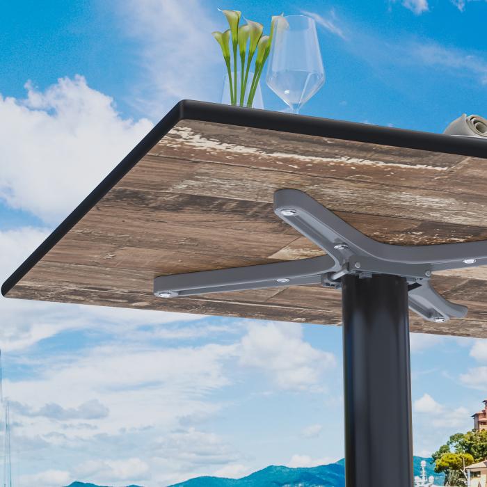 CPBL | HPL Bistro Table | W:D:H 70 x 70 x 78 cm | Vintage Coloured / Aluminium | Foldable + additional weight | Square