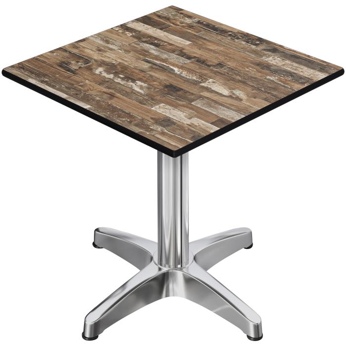 CPBL | HPL Bistro Table | W:D:H 70 x 70 x 78 cm | Vintage Old / Aluminium | Foldable + additional weight | Square CPBL | HPL Bistro Table | W:D:H 70 x 70 x 78 cm | Vintage Old / Aluminium | Foldable + additional weight | Square