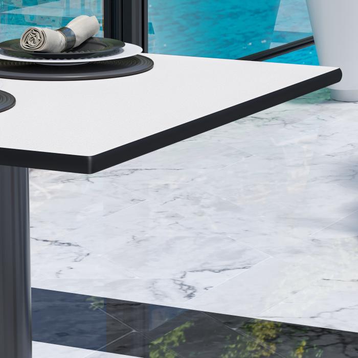 CPBL | HPL Bistro Table | B:D:H 70 x 70 x 78 cm | Hvid / Aluminium Sort | Sammenklappelig + ekstra vægt | Firkantet CPBL | HPL Bistro Table | B:D:H 70 x 70 x 78 cm | Hvid / Aluminium Sort | Sammenklappelig + ekstra vægt | Firkantet