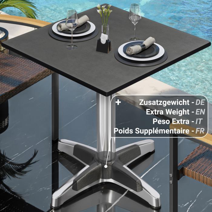 CPBL | HPL bistrobord | B:D:H 70 x 70 x 78 cm | Antrasitt / aluminium | Ekstra vekt | Torget CPBL | HPL bistrobord | B:D:H 70 x 70 x 78 cm | Antrasitt / aluminium | Ekstra vekt | Torget