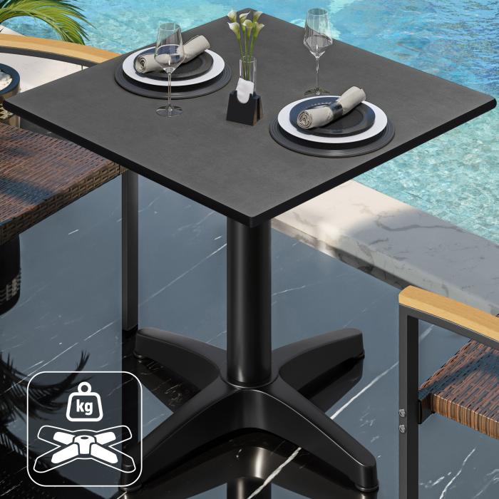 CPBL | HPL bistrobord | B:D:H 70 x 70 x 78 cm | Antrasitt / Aluminium Svart | Ekstra vekt | Torget CPBL | HPL bistrobord | B:D:H 70 x 70 x 78 cm | Antrasitt / Aluminium Svart | Ekstra vekt | Torget
