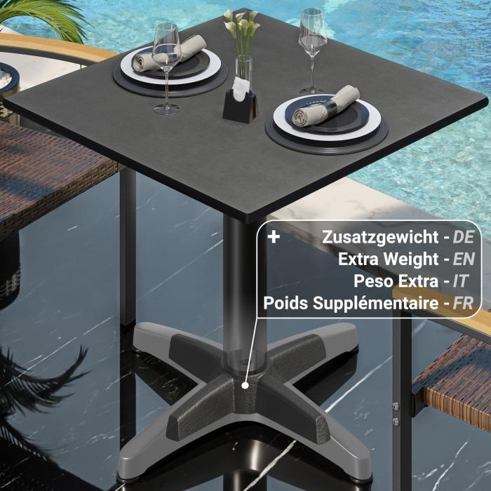 CPBL | HPL bistrobord | B:D:H 70 x 70 x 78 cm | Antrasitt / Aluminium Svart | Ekstra vekt | Torget CPBL | HPL bistrobord | B:D:H 70 x 70 x 78 cm | Antrasitt / Aluminium Svart | Ekstra vekt | Torget
