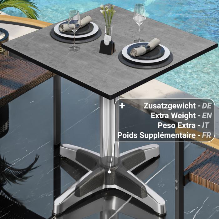 CPBL | HPL bistrobord | B:D:H 70 x 70 x 78 cm | Betong / aluminium | Ekstra vekt | Torget CPBL | HPL bistrobord | B:D:H 70 x 70 x 78 cm | Betong / aluminium | Ekstra vekt | Torget