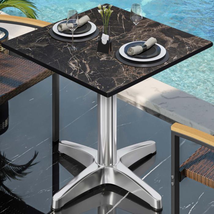 CPBL | HPL bistrobord | B:D:H 70 x 70 x 78 cm | Cappuccino marmor / aluminium | Ekstra vekt | Torget CPBL | HPL bistrobord | B:D:H 70 x 70 x 78 cm | Cappuccino marmor / aluminium | Ekstra vekt | Torget