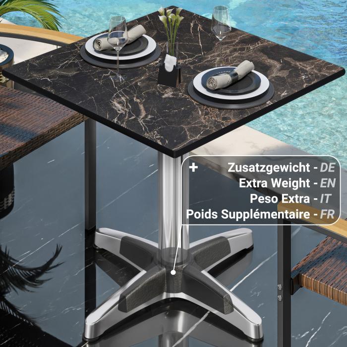 CPBL | HPL bistrobord | B:D:H 70 x 70 x 78 cm | Cappuccino marmor / aluminium | Ekstra vekt | Torget CPBL | HPL bistrobord | B:D:H 70 x 70 x 78 cm | Cappuccino marmor / aluminium | Ekstra vekt | Torget