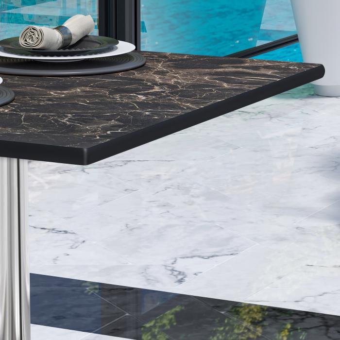 CPBL | HPL bistrobord | B:D:H 70 x 70 x 78 cm | Cappuccino marmor / aluminium | Ekstra vekt | Torget CPBL | HPL bistrobord | B:D:H 70 x 70 x 78 cm | Cappuccino marmor / aluminium | Ekstra vekt | Torget