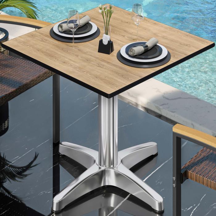 CPBL | HPL bistrobord | B:D:H 70 x 70 x 78 cm | Eik / aluminium | Ekstra vekt | Torget CPBL | HPL bistrobord | B:D:H 70 x 70 x 78 cm | Eik / aluminium | Ekstra vekt | Torget