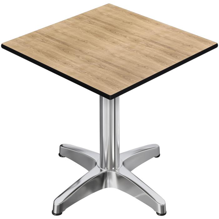 CPBL | HPL Bistrotisch | B:T:H 70 x 70 x 78 cm | Eiche / Aluminium | Zusatzgewicht | Quadratisch