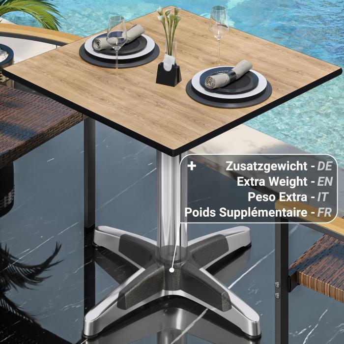 CPBL | HPL bistrobord | B:D:H 70 x 70 x 78 cm | Eik / aluminium | Ekstra vekt | Torget CPBL | HPL bistrobord | B:D:H 70 x 70 x 78 cm | Eik / aluminium | Ekstra vekt | Torget