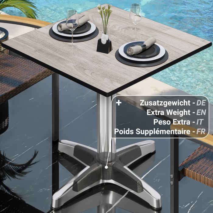 CPBL | HPL bistrobord | B:D:H 70 x 70 x 78 cm | Hvit eik / aluminium | Ekstra vekt | Torget CPBL | HPL bistrobord | B:D:H 70 x 70 x 78 cm | Hvit eik / aluminium | Ekstra vekt | Torget