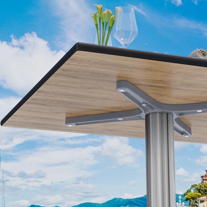CPBL | HPL bistrobord | B:D:H 70 x 70 x 78 cm | Hvit eik / aluminium | Ekstra vekt | Torget CPBL | HPL bistrobord | B:D:H 70 x 70 x 78 cm | Hvit eik / aluminium | Ekstra vekt | Torget