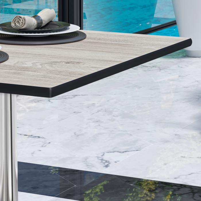 CPBL | HPL bistrobord | B:D:H 70 x 70 x 78 cm | Hvit eik / aluminium | Ekstra vekt | Torget CPBL | HPL bistrobord | B:D:H 70 x 70 x 78 cm | Hvit eik / aluminium | Ekstra vekt | Torget