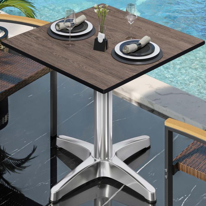 CPBL | HPL bistrobord | B:D:H 70 x 70 x 78 cm | Wenge / aluminium | Ekstra vekt | Torget CPBL | HPL bistrobord | B:D:H 70 x 70 x 78 cm | Wenge / aluminium | Ekstra vekt | Torget