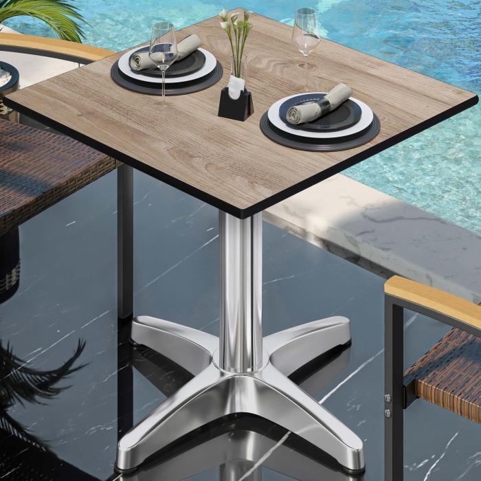CPBL | HPL bistrobord | B:D:H 70 x 70 x 78 cm | Eik / aluminium | Ekstra vekt | Torget CPBL | HPL bistrobord | B:D:H 70 x 70 x 78 cm | Eik / aluminium | Ekstra vekt | Torget