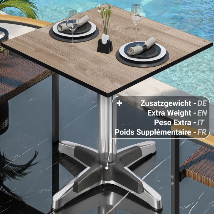 CPBL | HPL bistrobord | B:D:H 70 x 70 x 78 cm | Eik / aluminium | Ekstra vekt | Torget CPBL | HPL bistrobord | B:D:H 70 x 70 x 78 cm | Eik / aluminium | Ekstra vekt | Torget