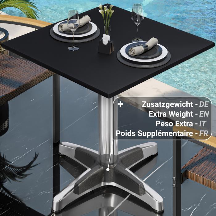 CPBL | HPL bistrobord | B:D:H 70 x 70 x 78 cm | Svart / aluminium | Ekstra vekt | Torget CPBL | HPL bistrobord | B:D:H 70 x 70 x 78 cm | Svart / aluminium | Ekstra vekt | Torget