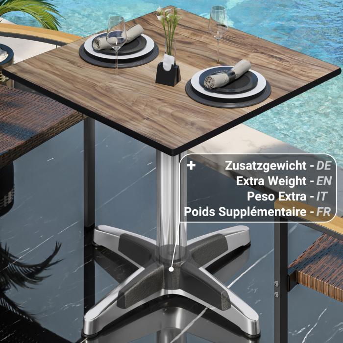 CPBL | HPL bistrobord | B:D:H 70 x 70 x 78 cm | Sheesham / Aluminium | Ekstra vekt | Torget CPBL | HPL bistrobord | B:D:H 70 x 70 x 78 cm | Sheesham / Aluminium | Ekstra vekt | Torget