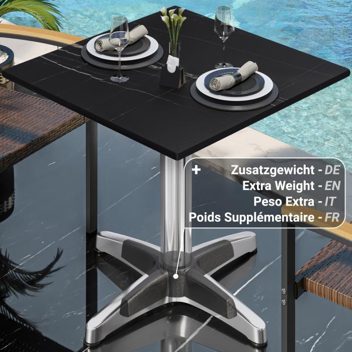 CPBL | HPL bistrobord | B:D:H 70 x 70 x 78 cm | Svart marmor / aluminium | Ekstra vekt | Torget CPBL | HPL bistrobord | B:D:H 70 x 70 x 78 cm | Svart marmor / aluminium | Ekstra vekt | Torget