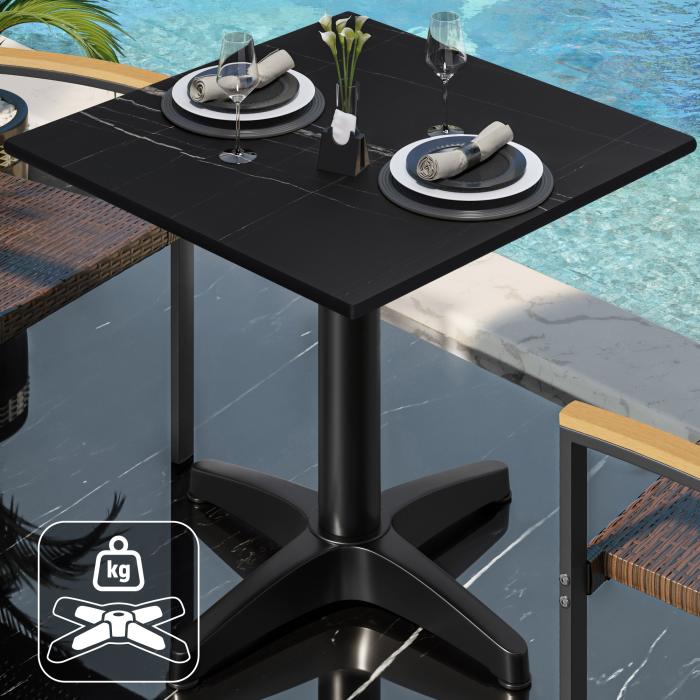 CPBL | HPL bistrobord | B:D:H 70 x 70 x 78 cm | Svart Marmor / Aluminium Svart | Ekstra vekt | Torget CPBL | HPL bistrobord | B:D:H 70 x 70 x 78 cm | Svart Marmor / Aluminium Svart | Ekstra vekt | Torget