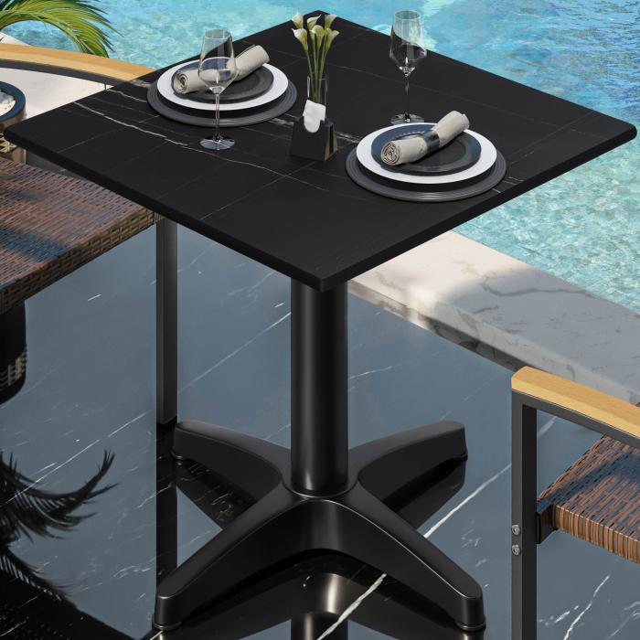 CPBL | HPL bistrobord | B:D:H 70 x 70 x 78 cm | Svart Marmor / Aluminium Svart | Ekstra vekt | Torget CPBL | HPL bistrobord | B:D:H 70 x 70 x 78 cm | Svart Marmor / Aluminium Svart | Ekstra vekt | Torget