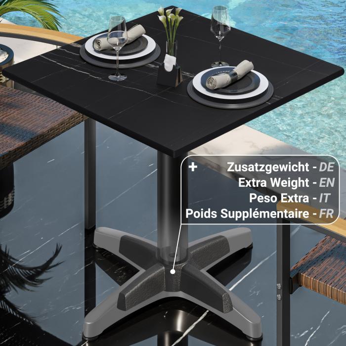 CPBL | HPL bistrobord | B:D:H 70 x 70 x 78 cm | Svart Marmor / Aluminium Svart | Ekstra vekt | Torget CPBL | HPL bistrobord | B:D:H 70 x 70 x 78 cm | Svart Marmor / Aluminium Svart | Ekstra vekt | Torget