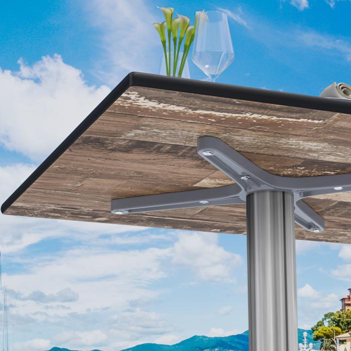 CPBL | HPL bistrobord | B:D:H 70 x 70 x 78 cm | Vintage Fargerike / Aluminium | Ekstra vekt | Torget