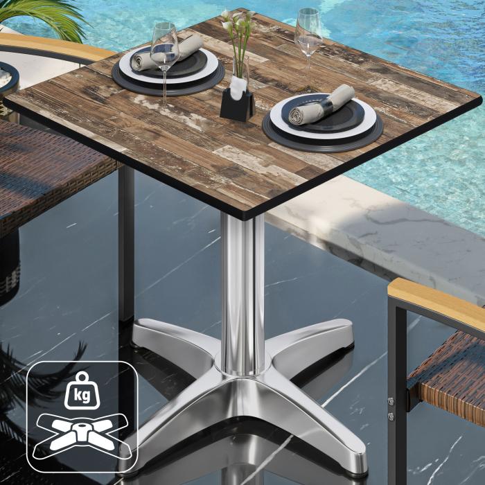 CPBL | HPL bistrobord | B:D:H 70 x 70 x 78 cm | Vintage gammel / aluminium | Ekstra vekt | Torget CPBL | HPL bistrobord | B:D:H 70 x 70 x 78 cm | Vintage gammel / aluminium | Ekstra vekt | Torget