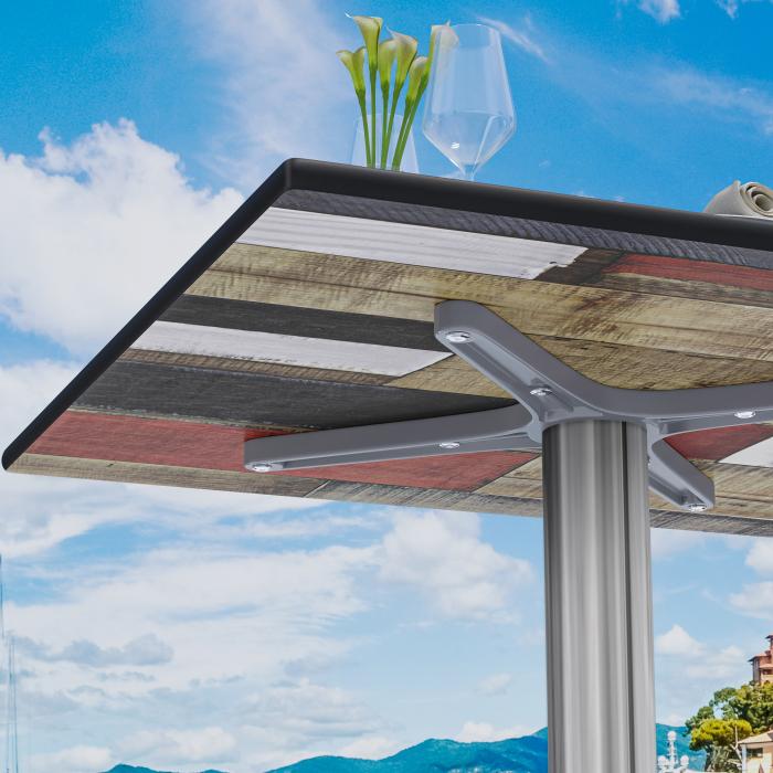 CPBL | HPL bistrobord | B:D:H 70 x 70 x 78 cm | Vintage gammel / aluminium | Ekstra vekt | Torget CPBL | HPL bistrobord | B:D:H 70 x 70 x 78 cm | Vintage gammel / aluminium | Ekstra vekt | Torget
