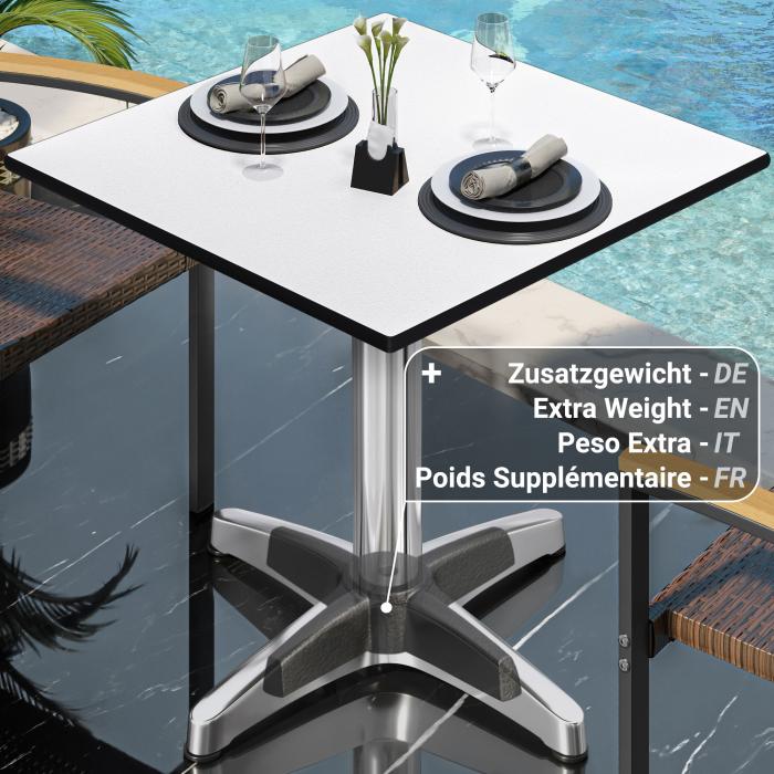 CPBL | HPL bistrobord | B:D:H 70 x 70 x 78 cm | Hvit / aluminium | Ekstra vekt | Torget CPBL | HPL bistrobord | B:D:H 70 x 70 x 78 cm | Hvit / aluminium | Ekstra vekt | Torget