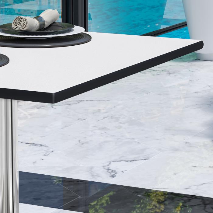 CPBL | HPL bistrobord | B:D:H 70 x 70 x 78 cm | Hvit / aluminium | Ekstra vekt | Torget CPBL | HPL bistrobord | B:D:H 70 x 70 x 78 cm | Hvit / aluminium | Ekstra vekt | Torget