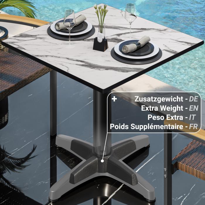 CPBL | HPL bistrobord | B:D:H 70 x 70 x 78 cm | Hvit marmor / aluminium svart | Ekstra vekt | Torget CPBL | HPL bistrobord | B:D:H 70 x 70 x 78 cm | Hvit marmor / aluminium svart | Ekstra vekt | Torget