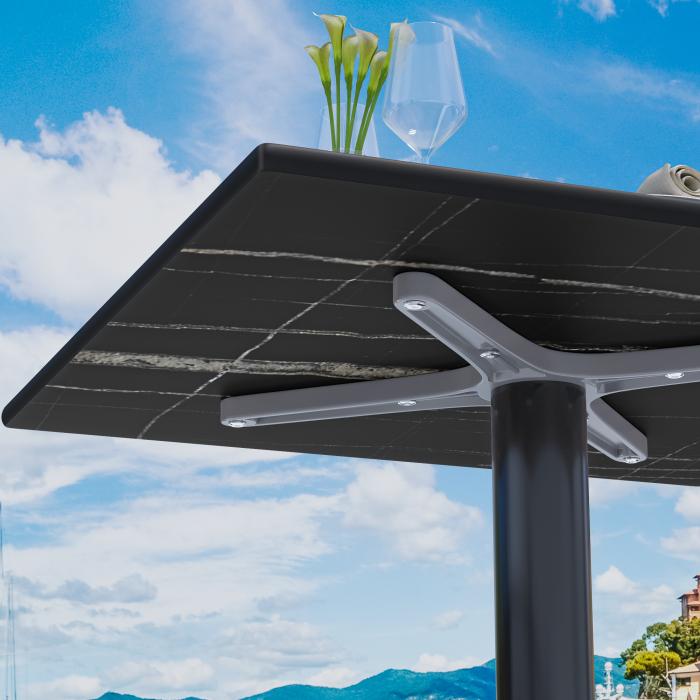 CPBL | HPL bistrobord | B:D:H 70 x 70 x 78 cm | Hvit marmor / aluminium svart | Ekstra vekt | Torget CPBL | HPL bistrobord | B:D:H 70 x 70 x 78 cm | Hvit marmor / aluminium svart | Ekstra vekt | Torget