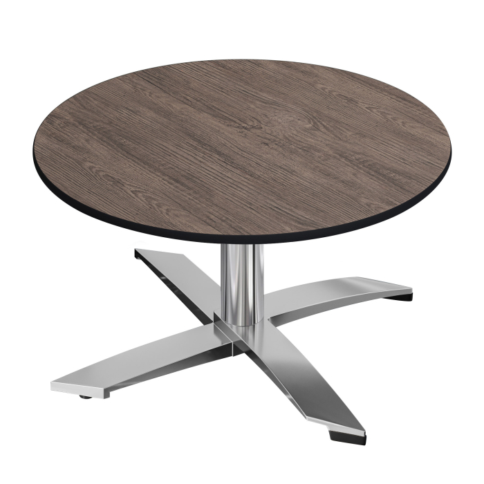 CPTG | Bistro lounge bord | Ø:H 70 x 39 cm | Ljus Wenge / Aluminium | Fällbart / extra vikt