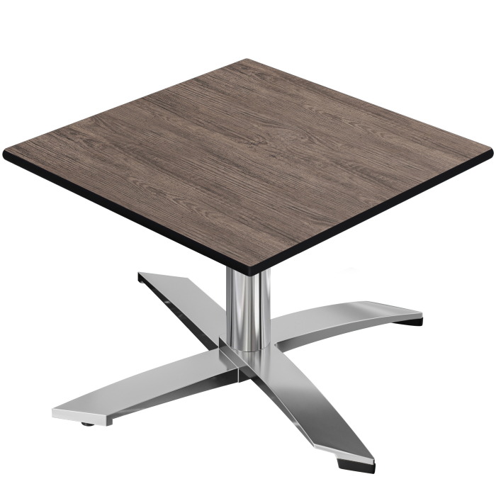 CPTG | Bistro lounge table | W:D:H 70 x 70 x 39 cm | Light wenge / aluminium | Foldable/ additional weight
