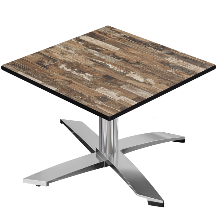 CPTG | Bistro Loungetisch | B:T:H 70 x 70 x 39 cm | Vintage Old / Aluminium | Zusatzgewicht