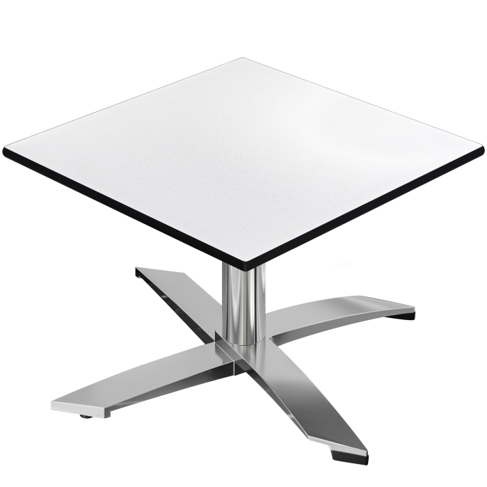 CPTG | Bistro salongbord | B:D:H 70 x 70 x 39 cm | Hvit / aluminium | Ekstra vekt