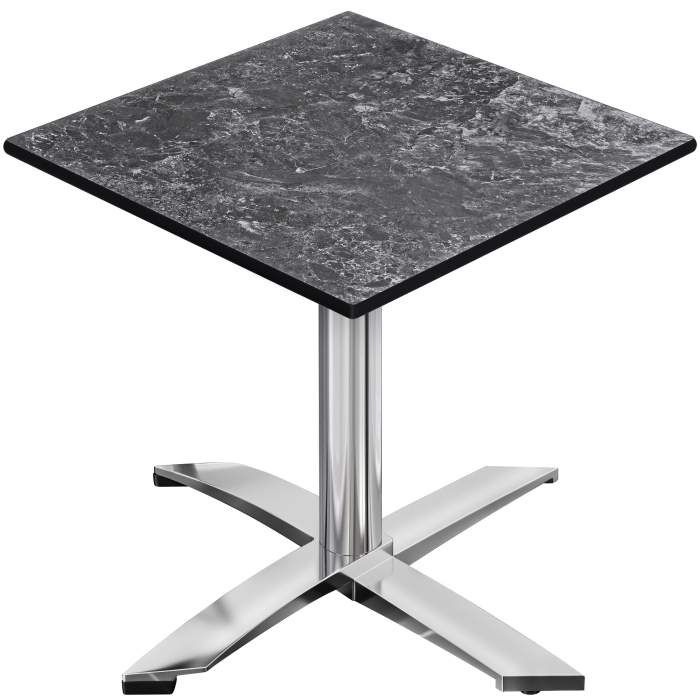 CPTG | Bistro Tisch | B:T:H 70 x 70 x 76 cm | Felsen / Aluminium | Klappbar/ Zusatzgewicht
