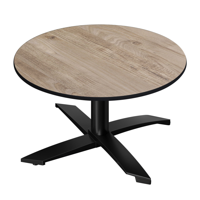 CPTG | Stół bistro | Ø:H 60 x 39 cm | Dąb rustykalny / Aluminium czarne | Składany / dodatkowy ciężar