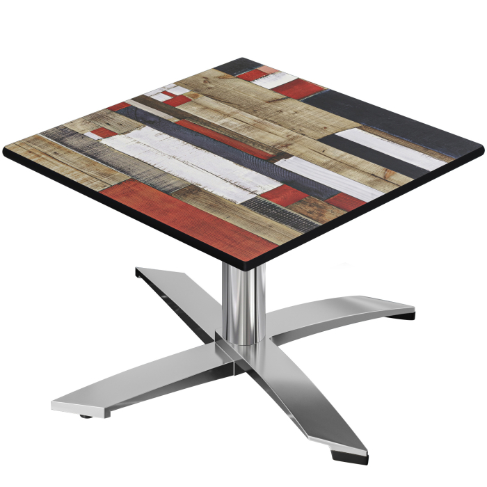 CPTG | Stolik bistro | szer:gł:wys 70 x 70 x 39 cm | Kolor vintage / aluminium | Dodatkowa waga