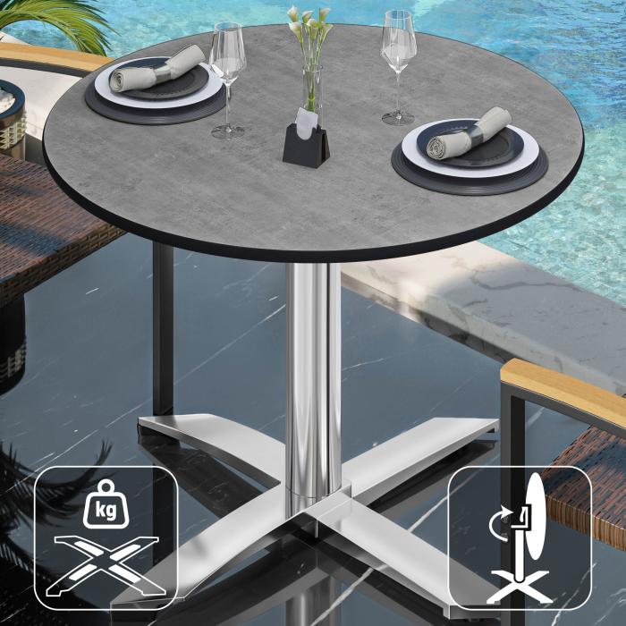 CPTG | Bistrobord | Ø:H 60 x 75 cm | Betong / aluminium | Sammenleggbar/tilleggsvekt