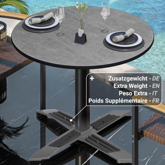 CPTG | Bistrobord | Ø:H 70 x 75 cm | Betong / Aluminium Svart | Sammenleggbar/tilleggsvekt CPTG | Bistrobord | Ø:H 70 x 75 cm | Betong / Aluminium Svart | Sammenleggbar/tilleggsvekt