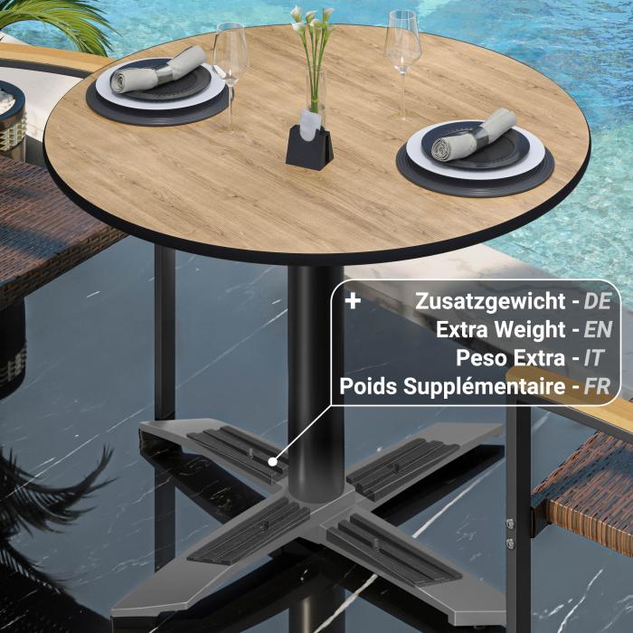 CPTG | Bistrobord | Ø:H 70 x 75 cm | Eik / Aluminium Svart | Sammenleggbar/tilleggsvekt CPTG | Bistrobord | Ø:H 70 x 75 cm | Eik / Aluminium Svart | Sammenleggbar/tilleggsvekt