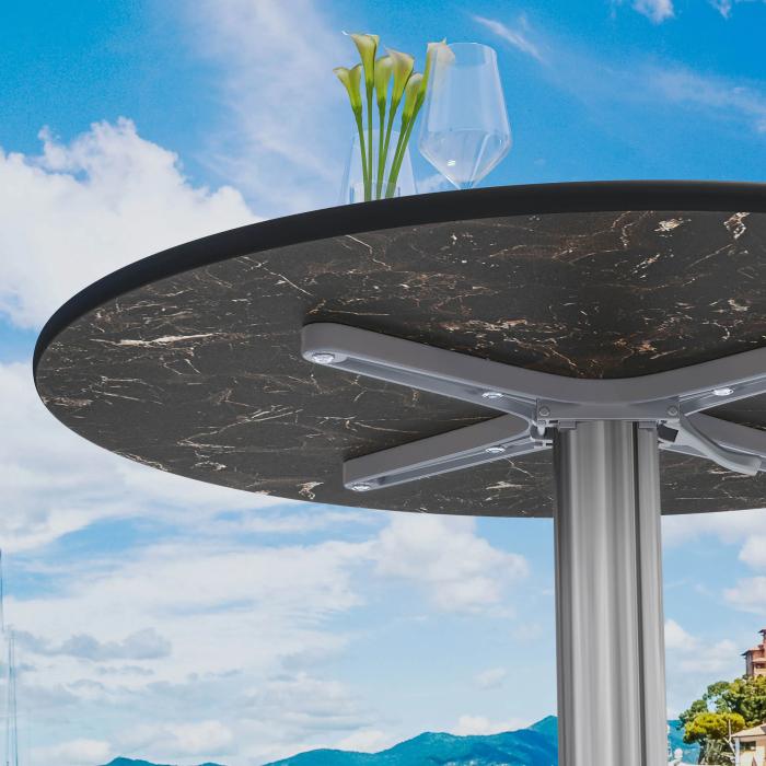 CPTG | Bistrobord | Ø:H 70 x 75 cm | Stein / aluminium | Sammenleggbar/tilleggsvekt CPTG | Bistrobord | Ø:H 70 x 75 cm | Stein / aluminium | Sammenleggbar/tilleggsvekt