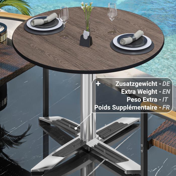 CPTG | Bistrobord | Ø:H 70 x 75 cm | Lett Wenge / Aluminium | Sammenleggbar/tilleggsvekt CPTG | Bistrobord | Ø:H 70 x 75 cm | Lett Wenge / Aluminium | Sammenleggbar/tilleggsvekt