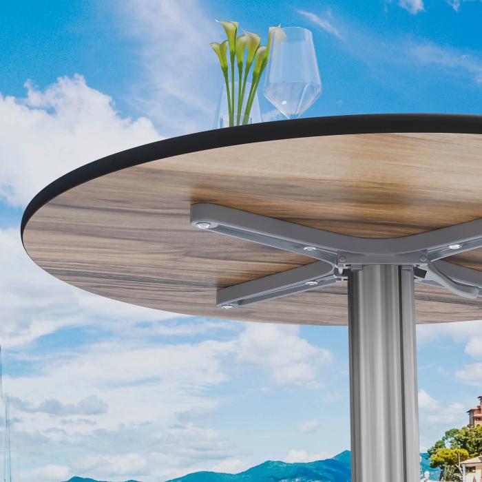 CPTG | Bistrobord | Ø:H 70 x 75 cm | Lett Wenge / Aluminium | Sammenleggbar/tilleggsvekt CPTG | Bistrobord | Ø:H 70 x 75 cm | Lett Wenge / Aluminium | Sammenleggbar/tilleggsvekt