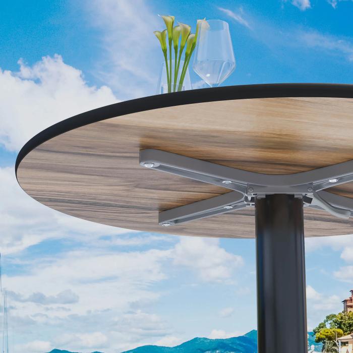 CPTG | Bistrobord | Ø:H 70 x 75 cm | Lys Wenge / Aluminium Svart | Sammenleggbar/tilleggsvekt CPTG | Bistrobord | Ø:H 70 x 75 cm | Lys Wenge / Aluminium Svart | Sammenleggbar/tilleggsvekt
