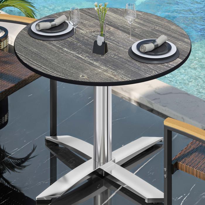 CPTG | Bistrobord | Ø:H 70 x 75 cm | Rustikk furu / aluminium | Ekstra vekt